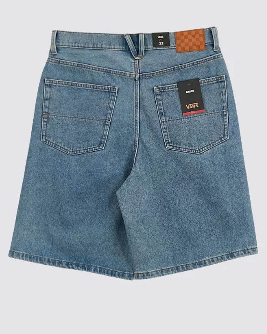 Vans Check 5 Baggy Denim Shorts Stonewash Blue 40