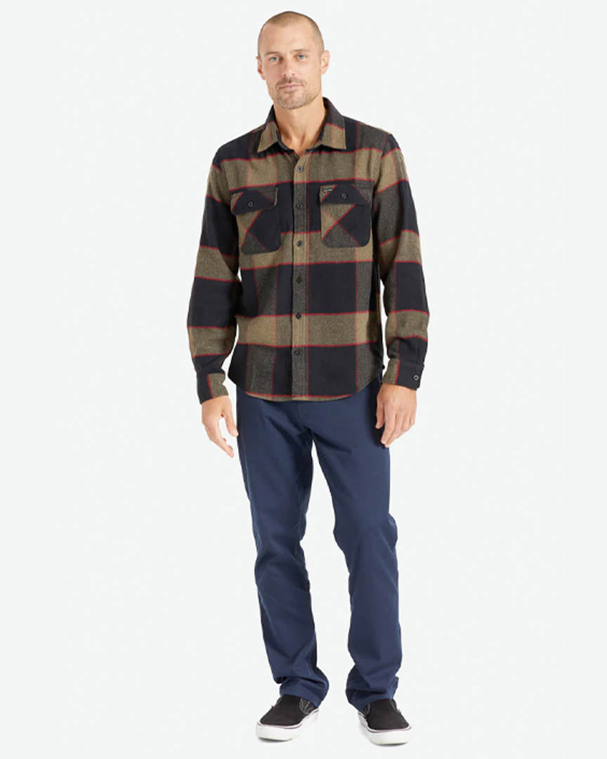 Brixton Heather Grey/Charcoal Bowery L/S Flannel Shirt – Boutique