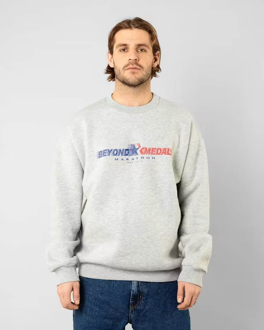 Beyond Medals Crewneck Marathon Sweatshirt Grey Boutique Adrenaline