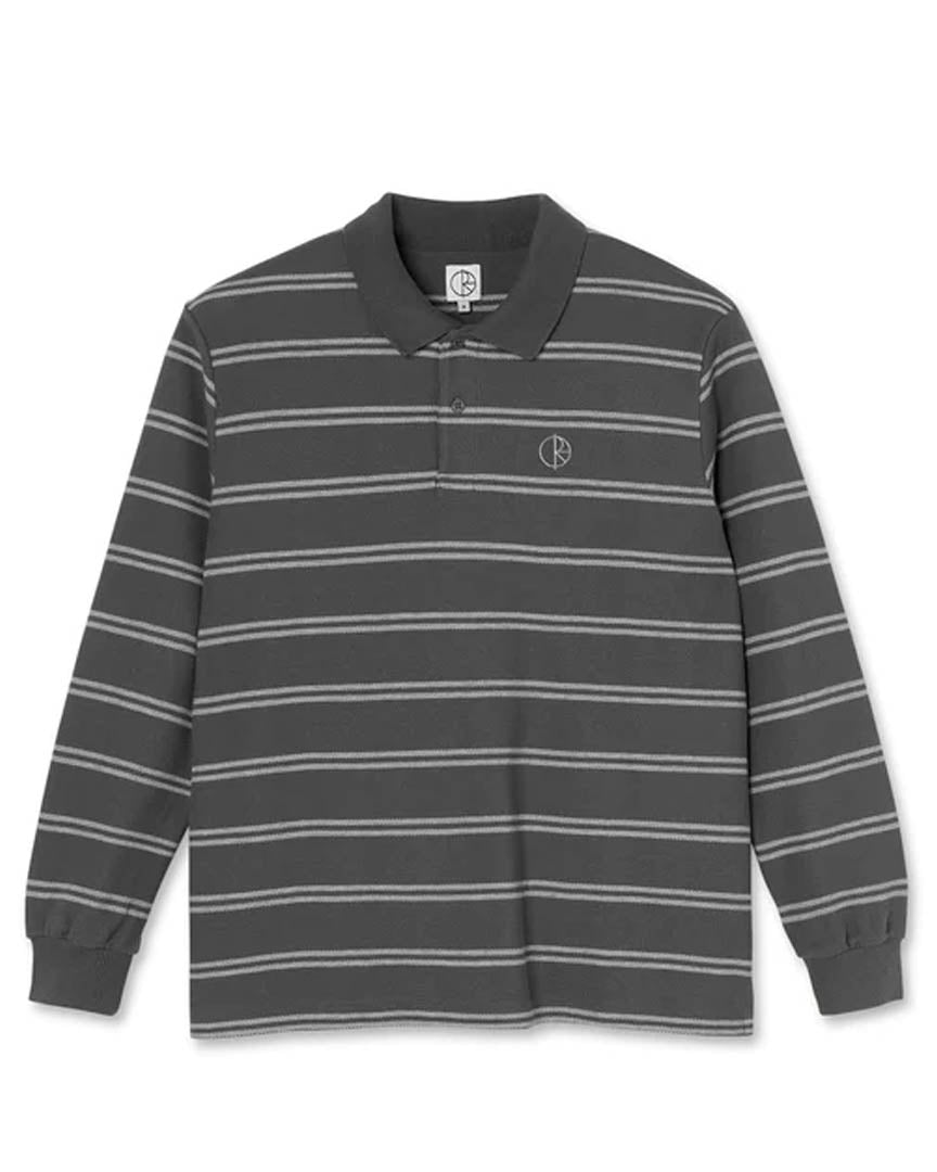 Polar Skate Co Graphite Stripe Polo L/S Long Sleeve Polo Shirt