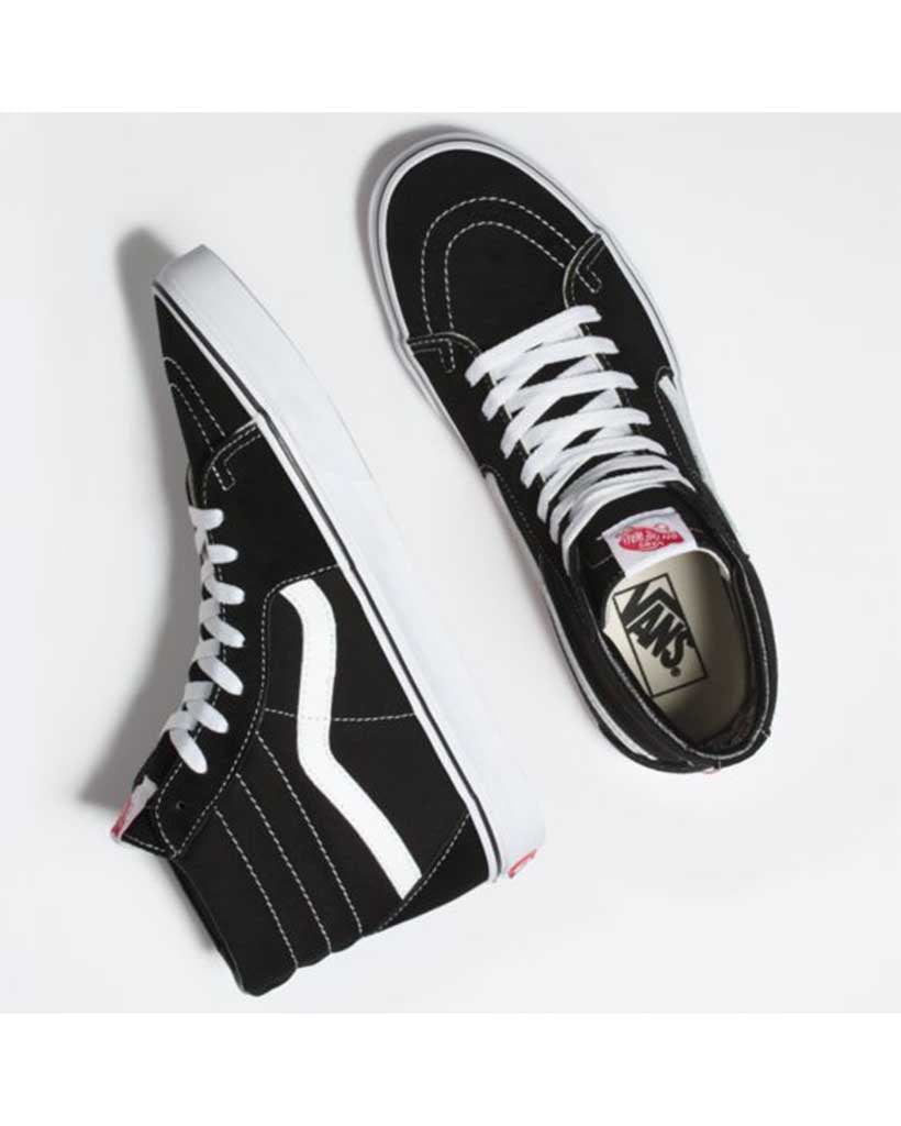 Black on black vans sk8 hi best sale