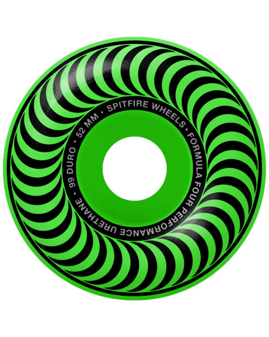 F4 99D Classics Neon Green Skateboard Wheels