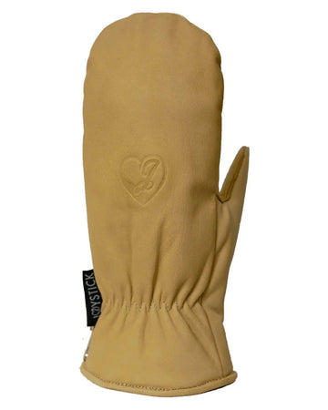 Terry Leather Mitts - Tan