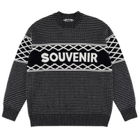 Jacquard Sweater Sweatshirt - Black