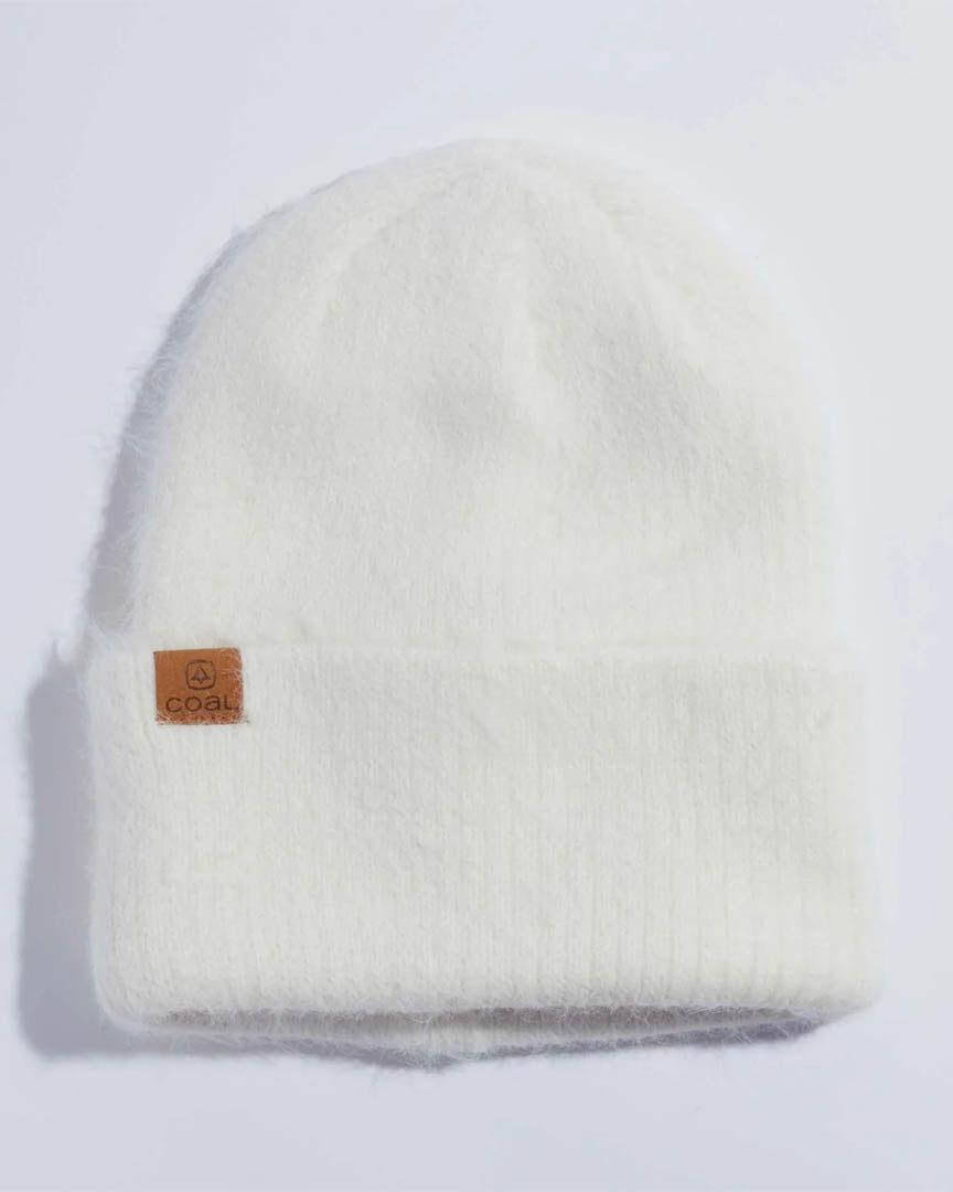 Beanie Pearl Fuzzy Knit - Off White