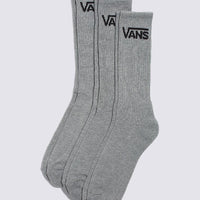 Classic Crew -3 Pack Socks - Heather Grey