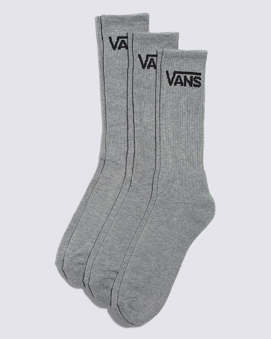 Classic Crew -3 Pack Socks - Heather Grey