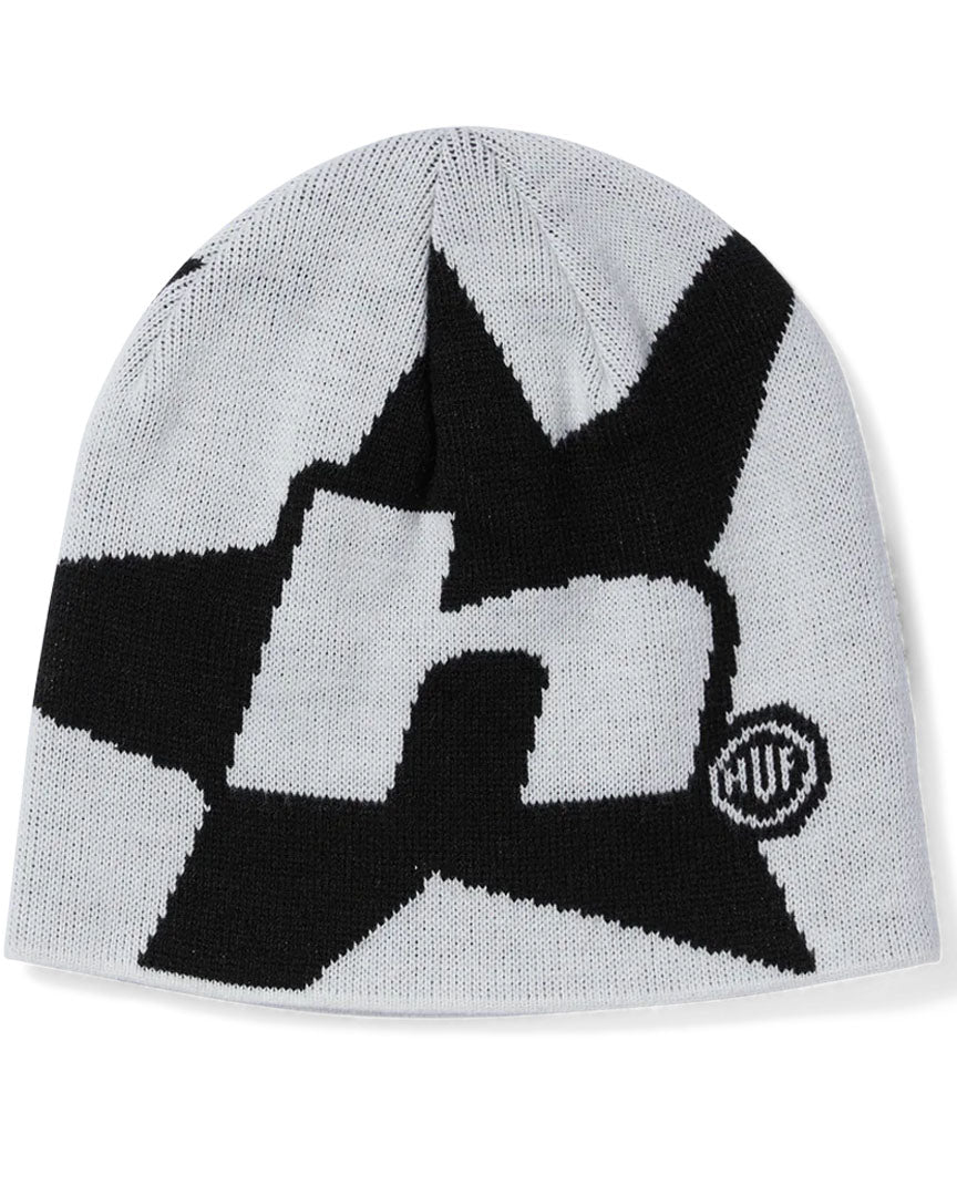 H Star Skull Beanie - White