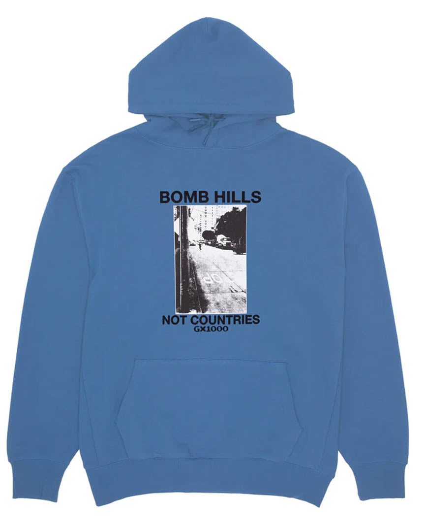 Hoodie Bomb Hills Not Countries - Columbia Blue