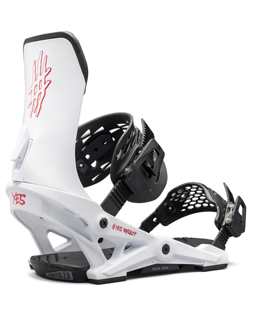 Select Snowboard Bindings - White Red 2025