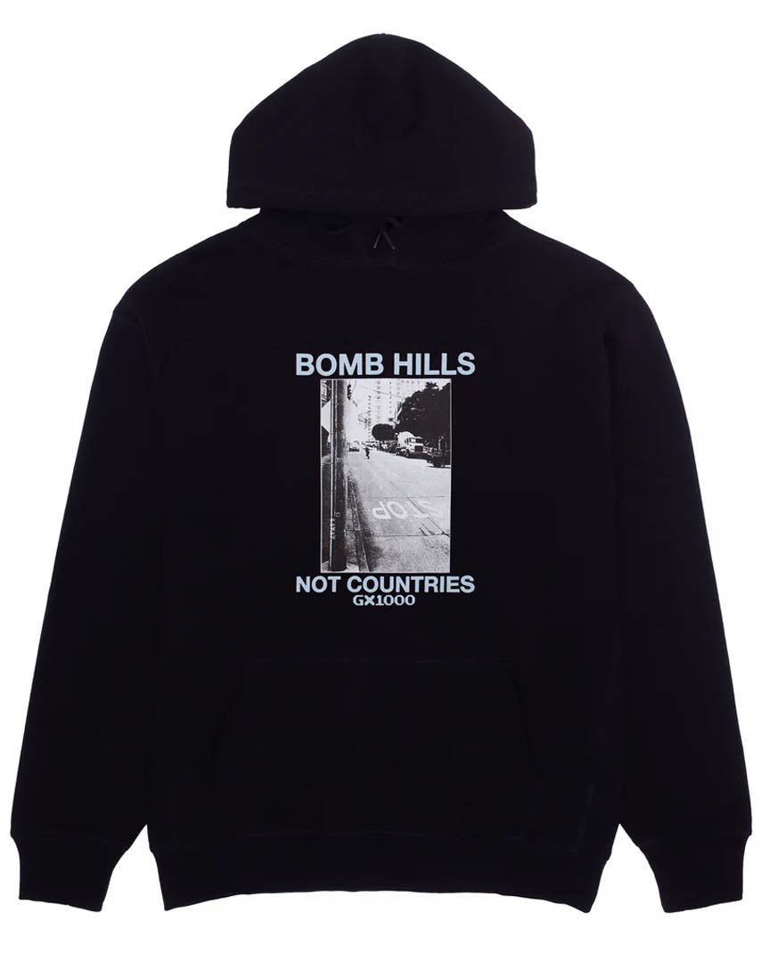 Bomb Hills Not Countries Hoodie - Black/Pow Blue