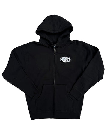 Hoodie Silver Glitch Classic Zip - Black