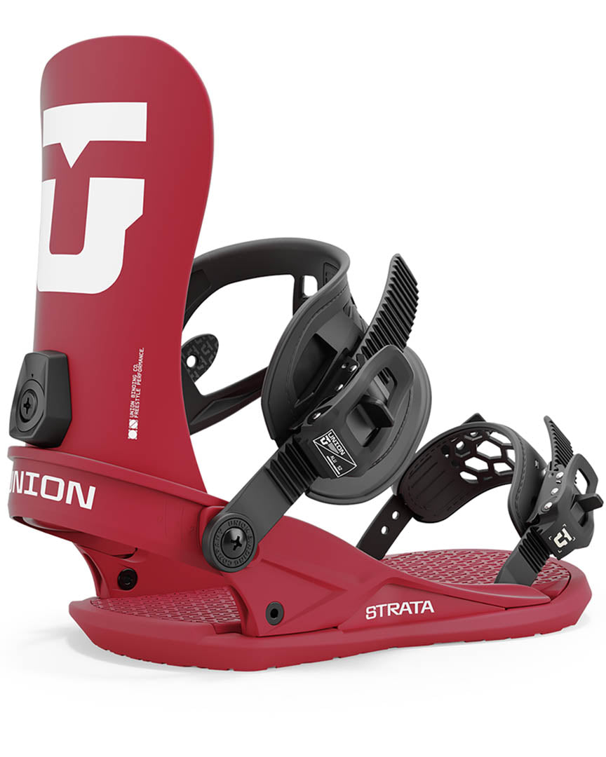 Strata Snowboard Bindings - Burgundy 2025