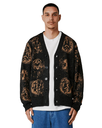 Ca Brainscan Cardigan Sweatshirt - Black Mushroom