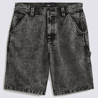 Short Drill Chore Loose Denim - Stonewash Black