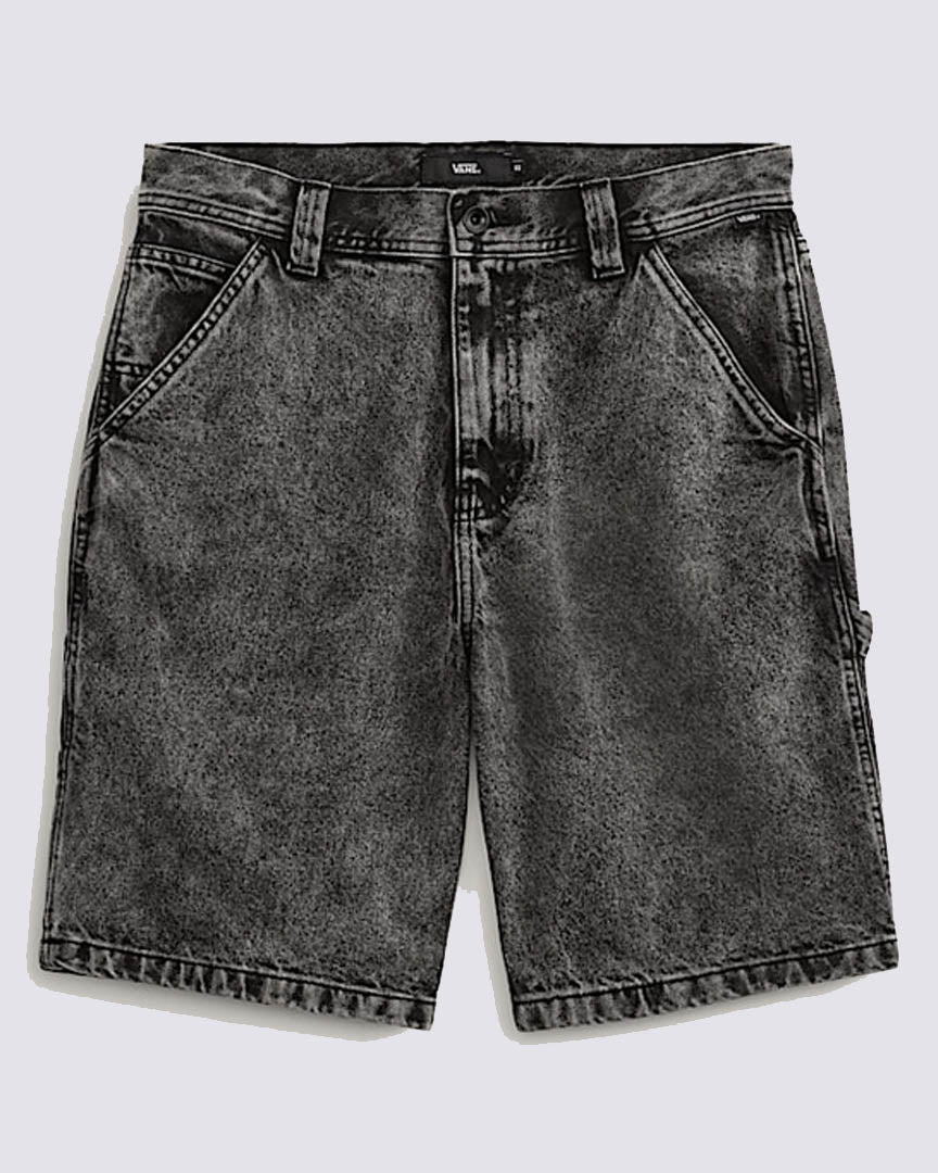 Drill Chore Loose Denim Shorts - Stonewash Black