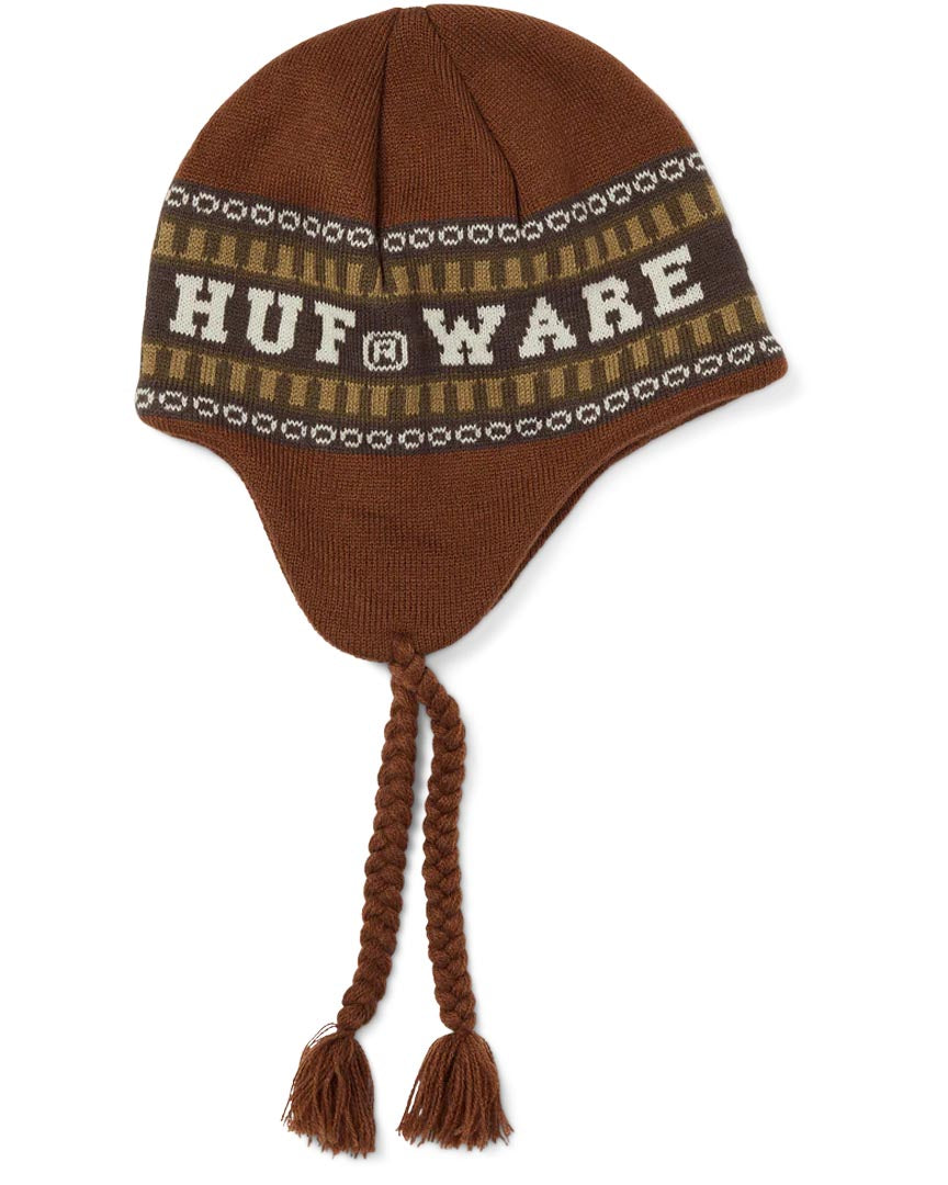 Huf X Bronze Flap Beanie - Brown