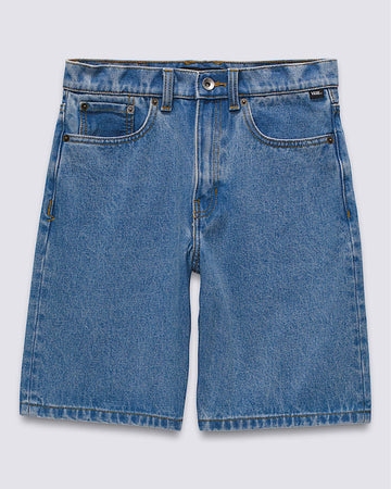 Kids Check-5 Baggy Denim Shorts - Stonewash