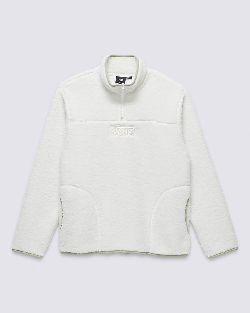 Boxed Sherpa Qzip Sweatshirt - Marshmallow