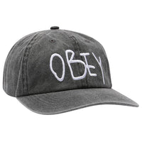 Obey Jot 6 Panel Velcro Hat - Black