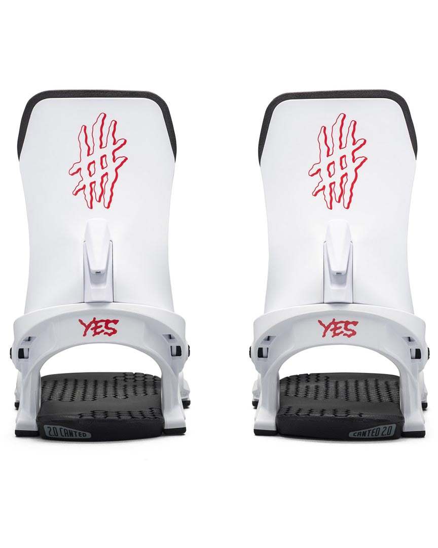 Select Snowboard Bindings - White Red 2025