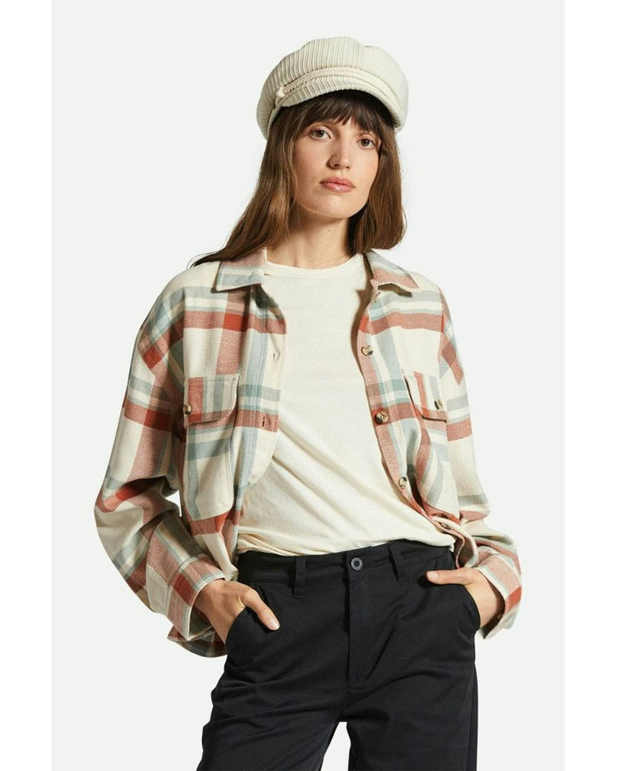 Bowery W Flannel Shirt - White Smoke