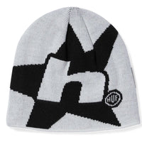 H Star Skull Beanie - White