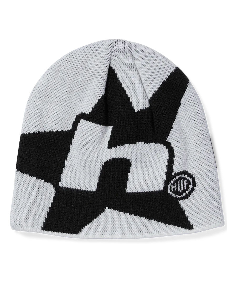 H Star Skull Beanie - White