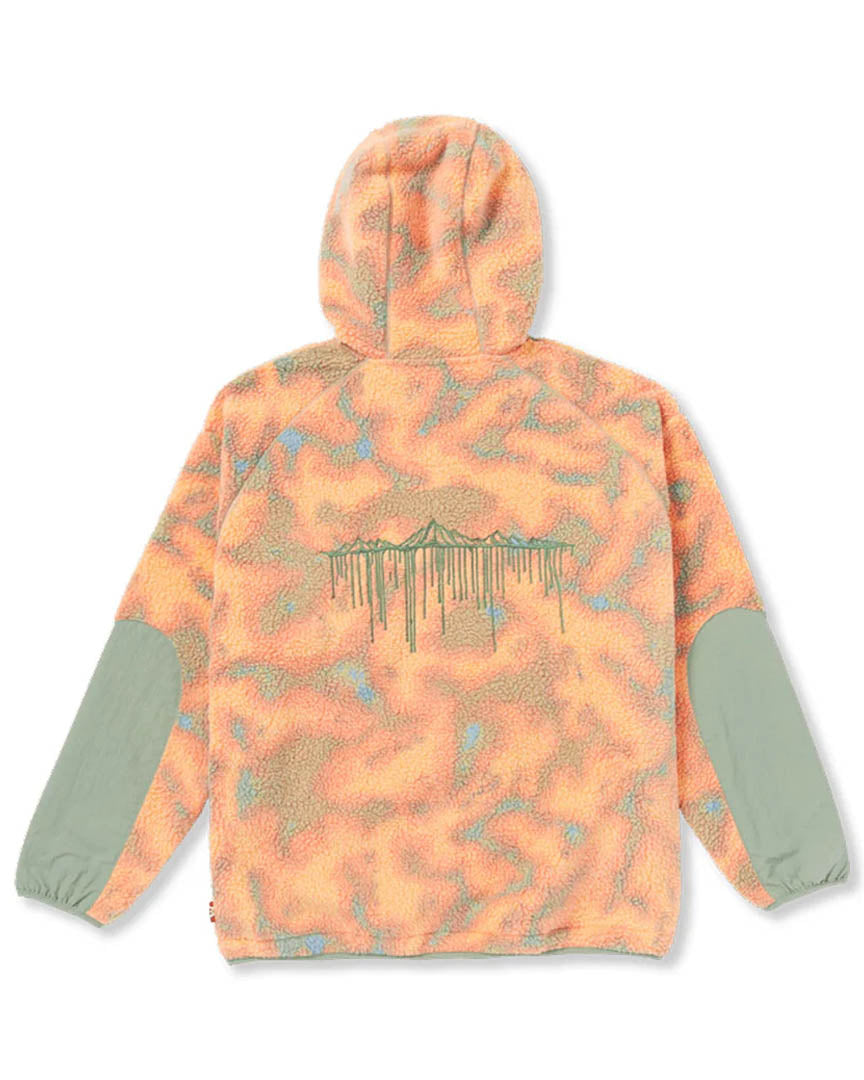 Polar Japan by Bryan Iguchi Zip Fleece - Tiger Lily