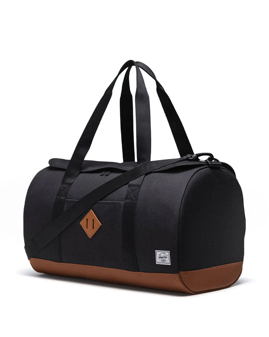 Heritage Duffle Travel Bag - Black/Saddle Brown