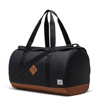 Heritage Duffle Travel Bag - Black/Saddle Brown