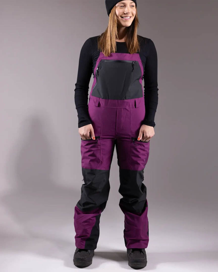 Mtn Surf Recycled Bib Womens Snow Pants - Deep Purple