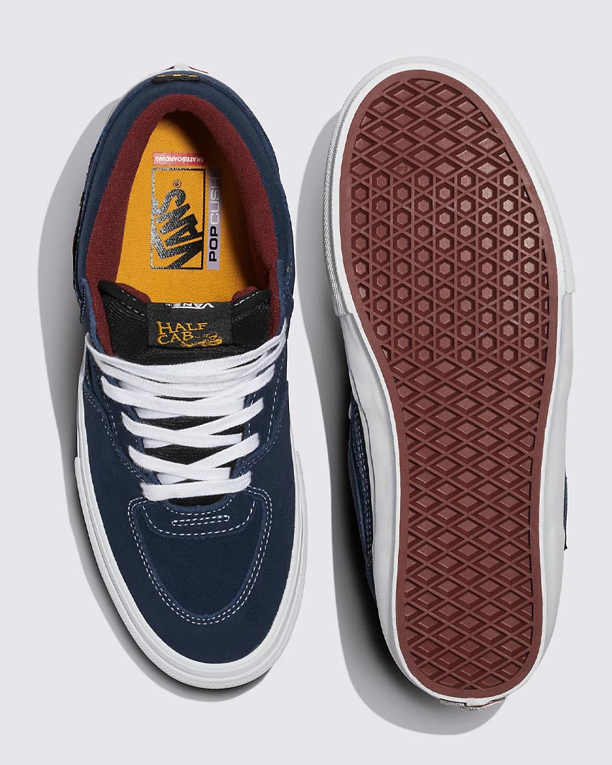 Souliers Skate Half Cab Shoes - Navy/Burgundy