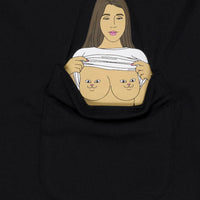 T-shirt Flashing Kittys Pocket - Black