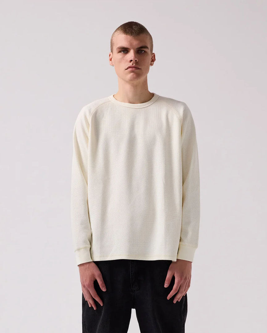 Anderson Waffle Long Sleeve T-Shirt - Bone