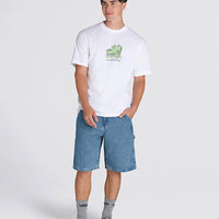 Drill Chore Loose Demin Shorts - Stone Wash