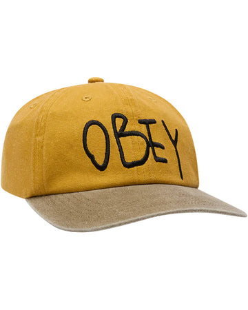 Casquette Obey Jot 6 Panel Velcro - Pigment Mustard