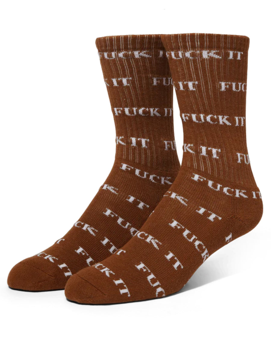 Fuck It Sock Socks - Brown