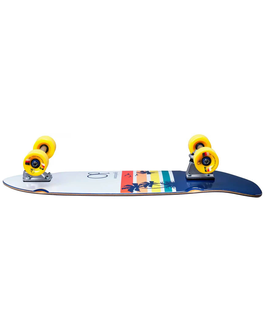 Sunset Surf Skate Complete Cruiser Skateboard - White Navy