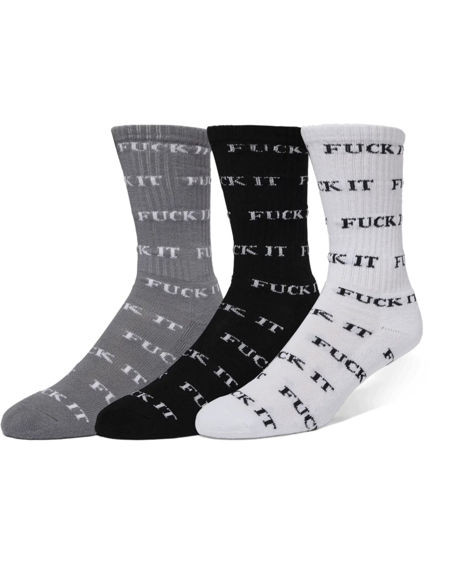 Fuck It 3 Pack Socks - Multi